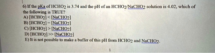 If the pka of hcho2 is 3.74